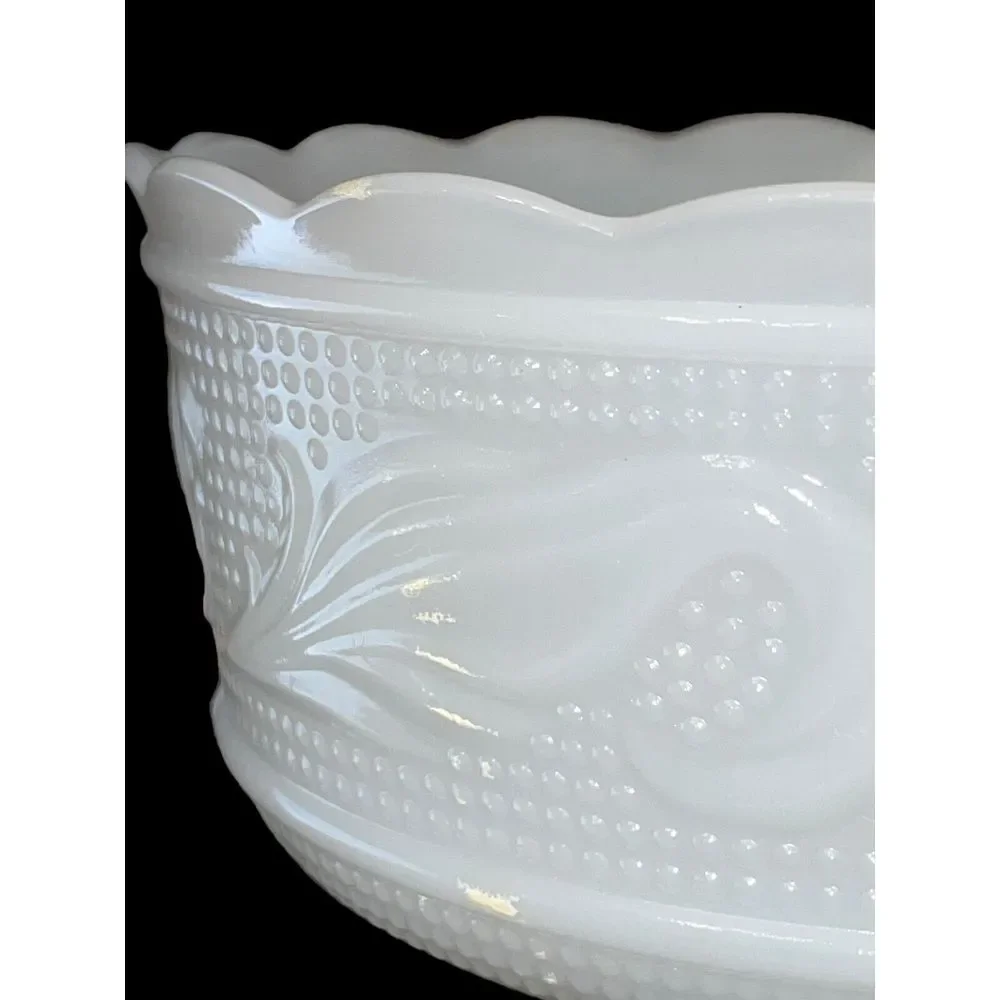 Vintage E.O. Brody Co. Milk‎ Glass Pedestal Bowl Made in USA 5.5
